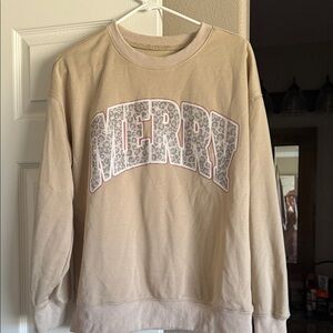 Beige 'Merry' Sweatshirt